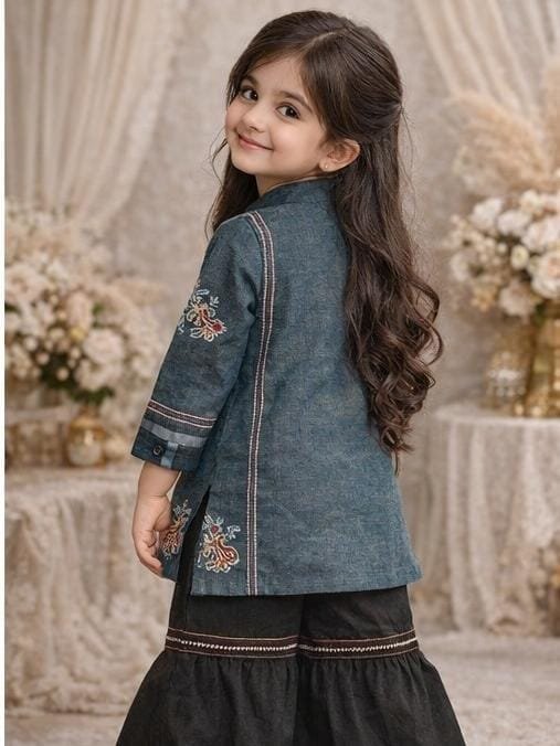 Design short shirt shrara trousers fabric camric cotton - Image 5